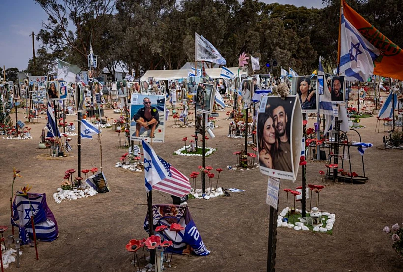 זירת הטבח בפסטיבל נובה, סמוך לקיבוץ רעים שבעוטף