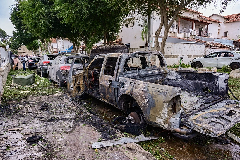 זירת הפגיעה בפתח תקווה
