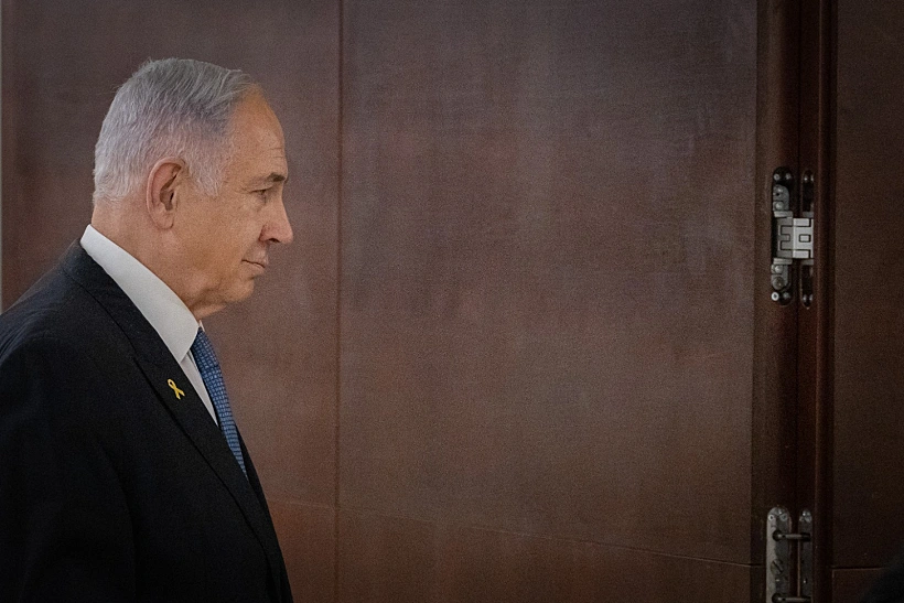 רה"מ נתניהו בכניסה ללשכת ראש הממשלה בכנסת