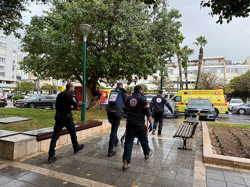 זירת הפיגוע בהרצליה