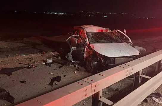 זירת התאונה ליד צומת הסרגל