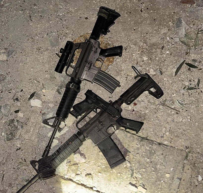 הנשקים שאותרו על המחבלים שחוסלו