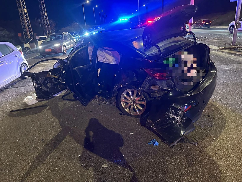 זירת התאונה בכביש 85, סמוך לצומת יאסיף