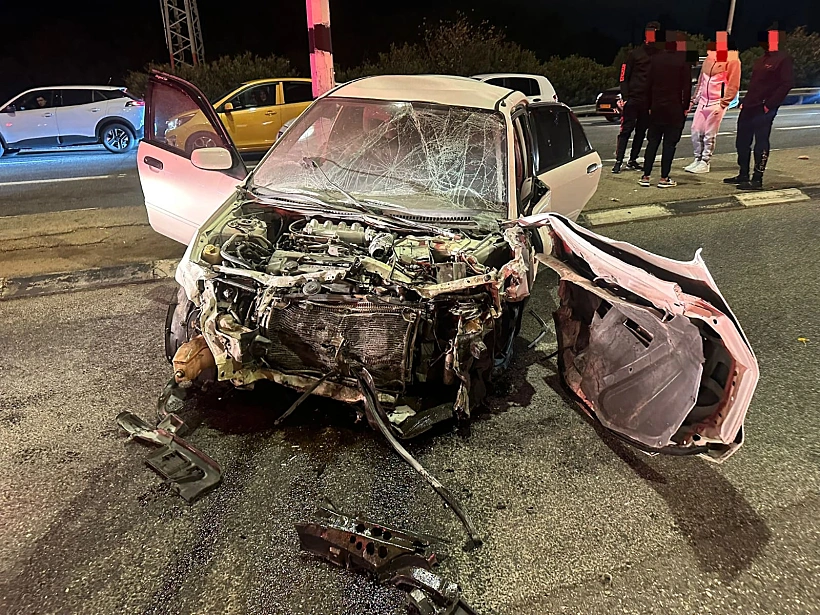 זירת התאונה בכביש 85, סמוך לצומת יאסיף