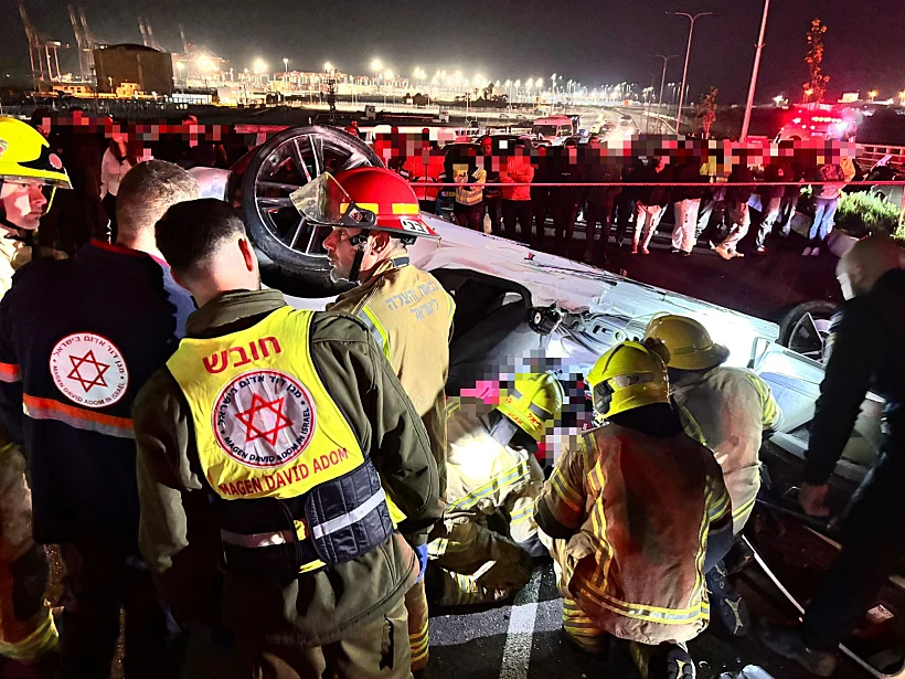 זירת התאונה בחיפה