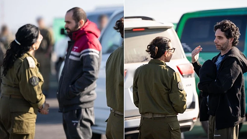 ירדן ביבס ועופר קלדרון במפגש הראשון עם כוח צה"ל