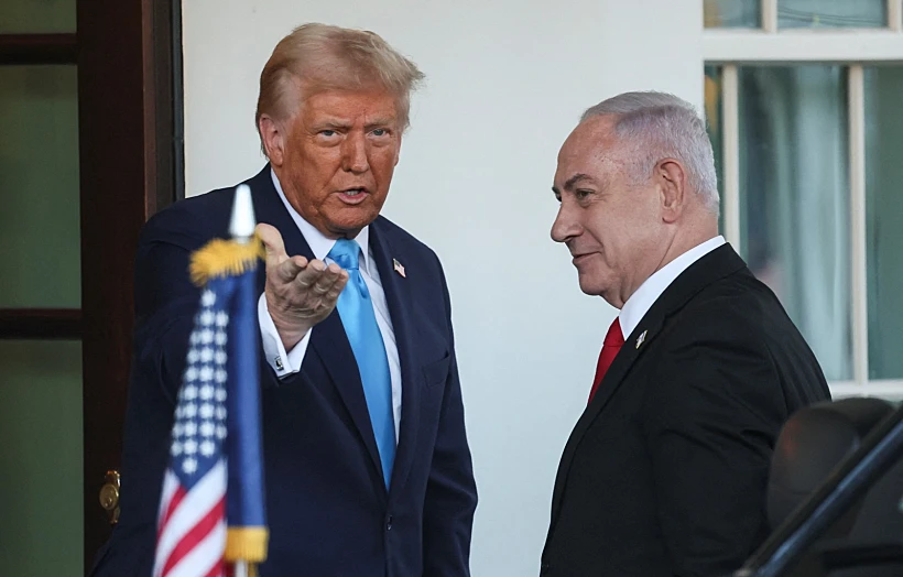 רה"מ נתניהו והנשיא טראמפ בפגישה בבית הלבן