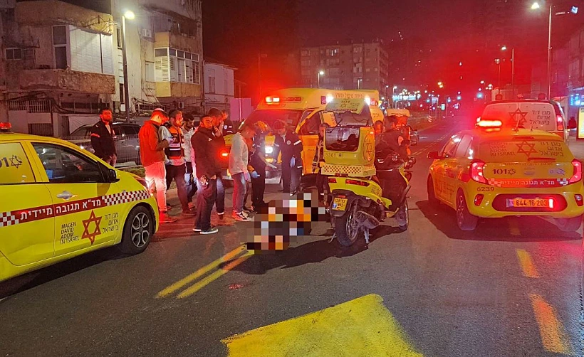 זירת התאונה ברמת גן