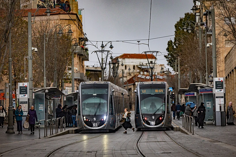 הרכבת הקלה ברחוב יפו בירושלים