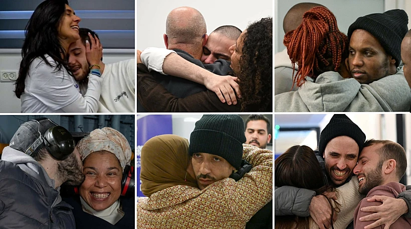 אברה מנגיסטו, עומר ונקרט, עומר שם טוב טל שהם, הישאם א-סייד ואליה כהן נפגשים עם משפחותיהם