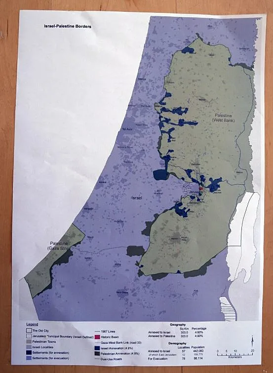 המפה שהציג אולמרט לאבו מאזן