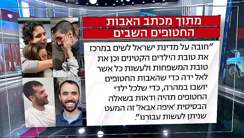 מכתב ארבעת האבות שורדי השבי לרה"מ