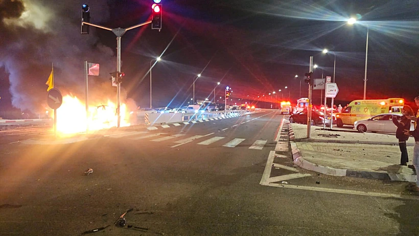 זירת פיצוץ הרכב ליד שדרות