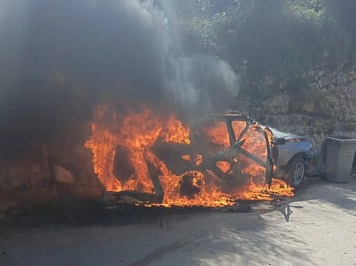 רכב שהותקף בדרום לבנון