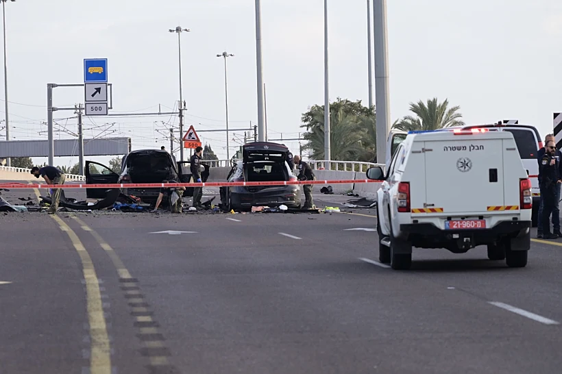 זירת פיצוץ הרכב של שלומי לחיאני באיילון