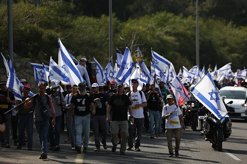 מחאה למען החטופים בדרך לירושלים