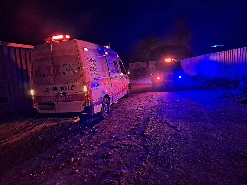 אמבולנס בזירת הירי בפזורה הבדואית