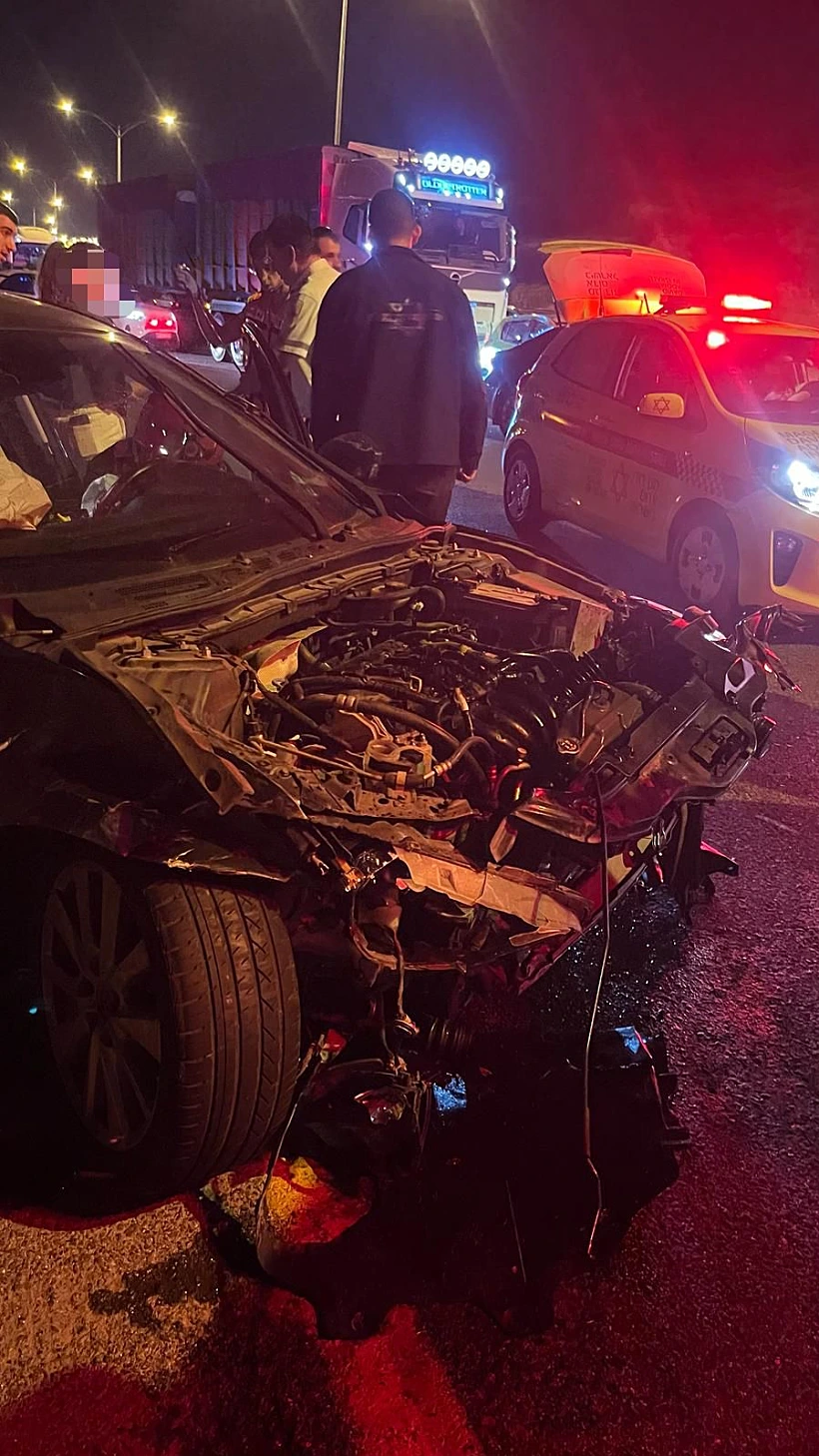 זירת התאונה במחלף בן שמן