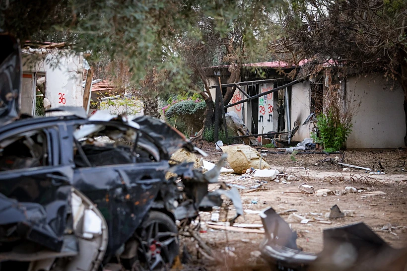 ההרס והחורבן אחרי הטבח בקיבוץ רעים