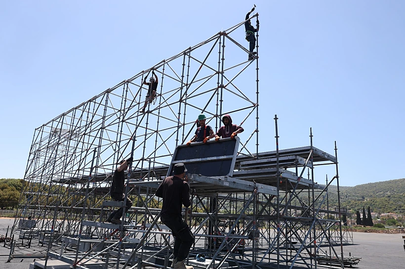 הכנות לטקס המשואות בהר הרצל