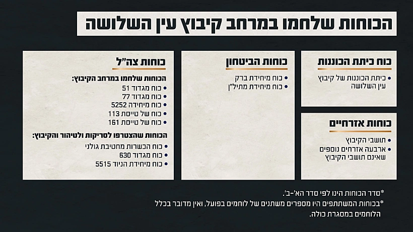 תחקיר הקרב בעין השלושה הכוחות הלוחמים