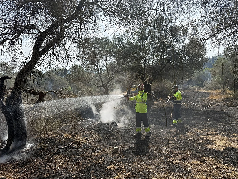 כיבוי אש בשריפות בהרי ירושלים