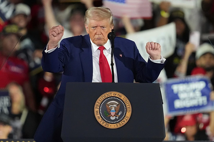 הנשיא דונלד טראמפ בנאום לציון 100 ימים לכהונתו