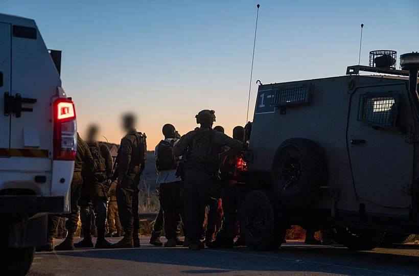 כוחות צה"ל בזירת הפיגוע במעבר ריחן