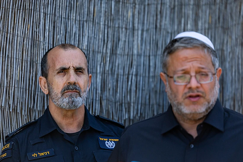 השר איתמר בן גביר והמפכ"ל דני לוי ברהט