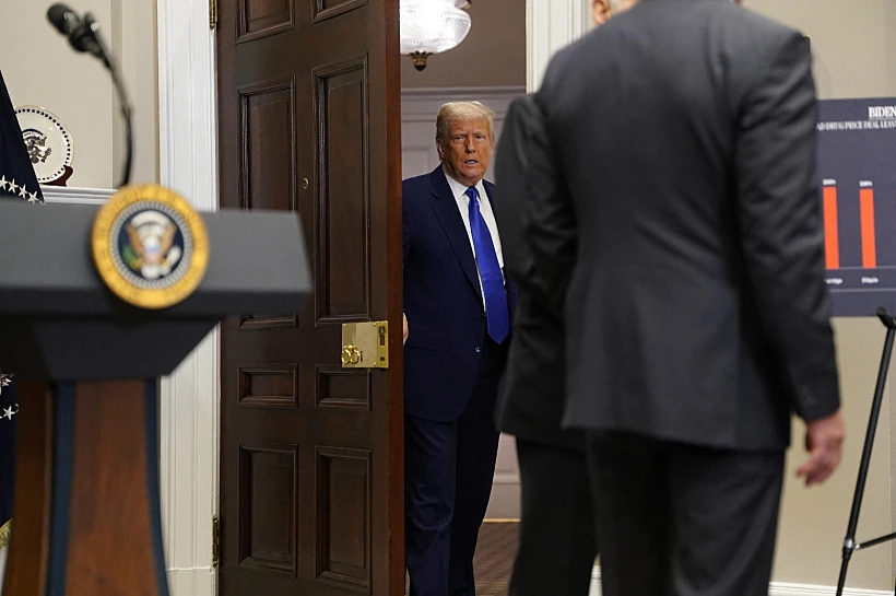 הנשיא טראמפ לפני ההצהרה