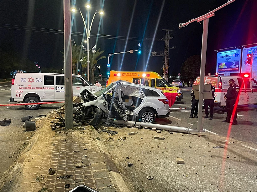 זירת התאונה בבאר שבע