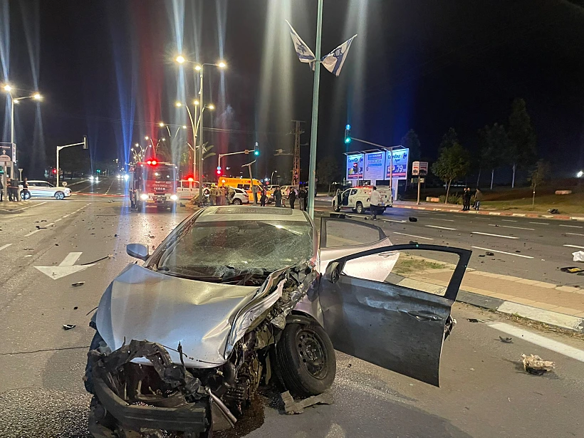 זירת התאונה בבאר שבע