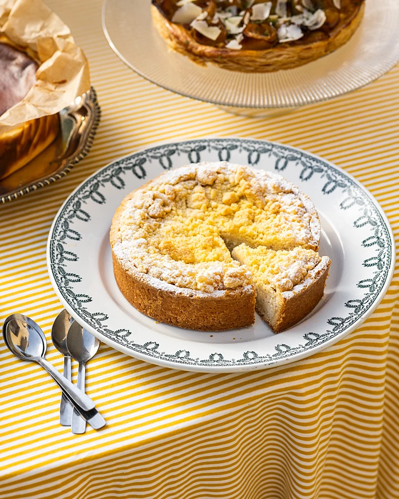 טארט גבינה-שקדים ושטרוייזל של נורדיניו