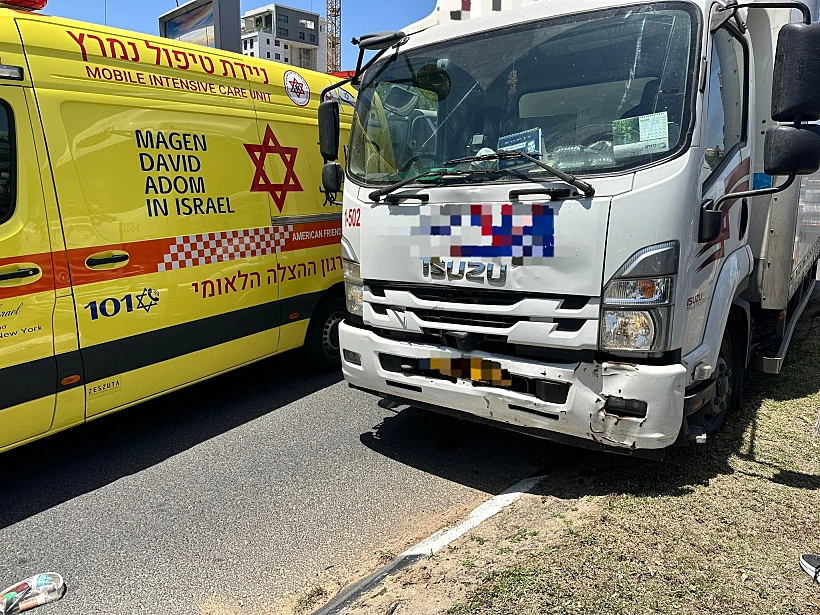 זירת התאונה בתל אביב