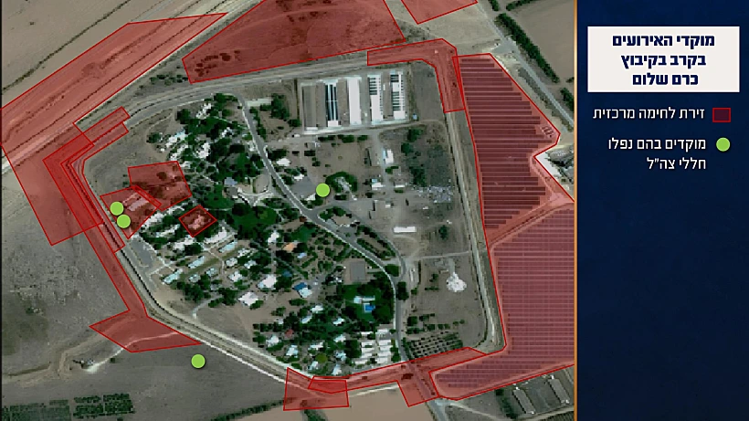 תחקיר הקרב בקיבוץ כרם שלום, מוקדי האירועים