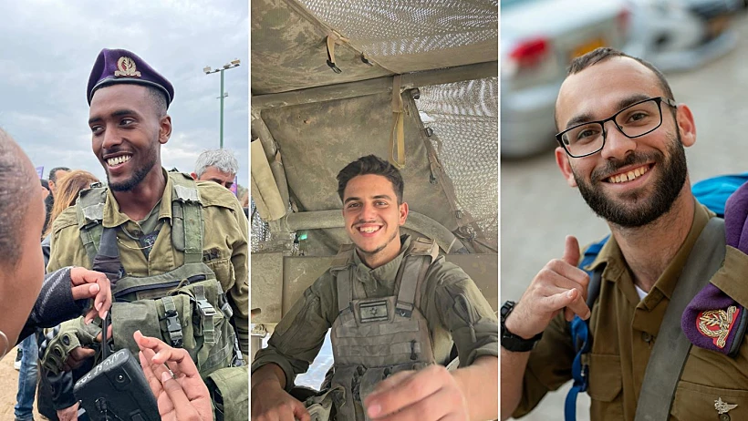 סמ"ר עומר ואן גלדין, סמ"ר ליאור שטיינברג וסמ"ר אופק ברהנה, שנפלו בג'באליה