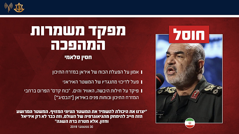 חוסל: מפקד משמרות המהפכה חסין סלאמי