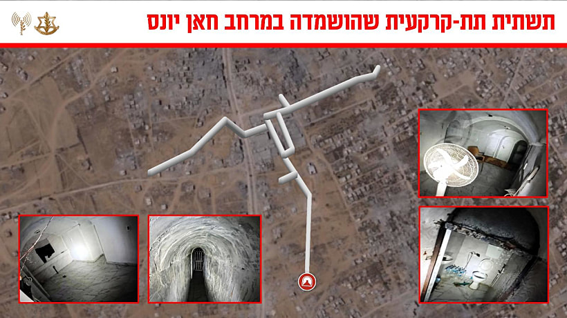 המנהרה שהושמדה במרחב חאן יונס בצועת עזה