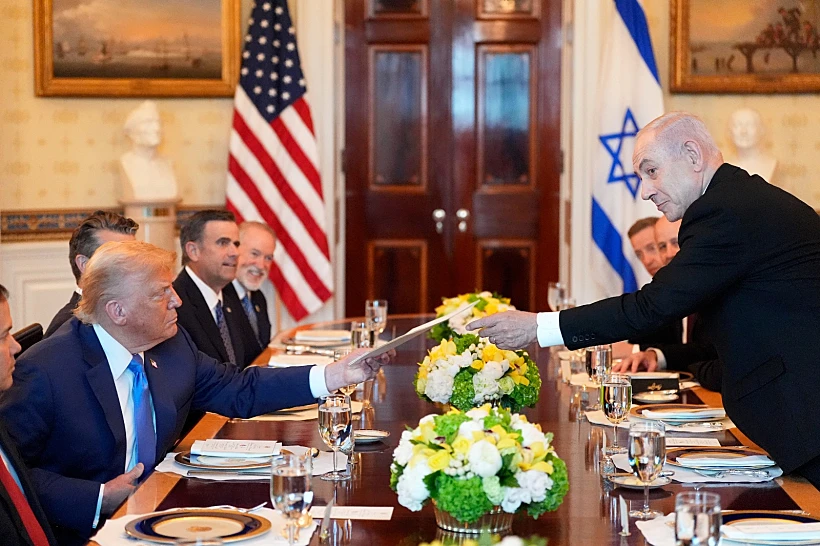 הנשיא טראמפ ורה"מ נתניהו בפגישה בבית הלבן