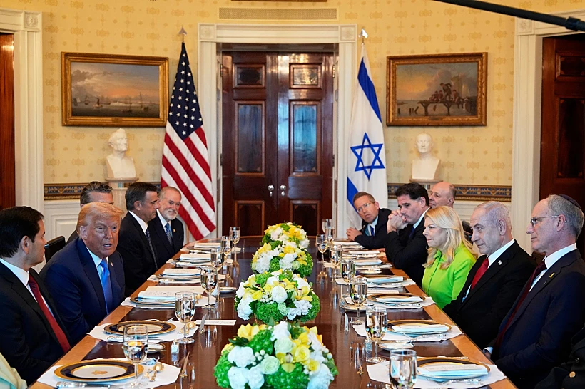 הנשיא טראמפ ורה"מ נתניהו בפגישה בבית הלבן