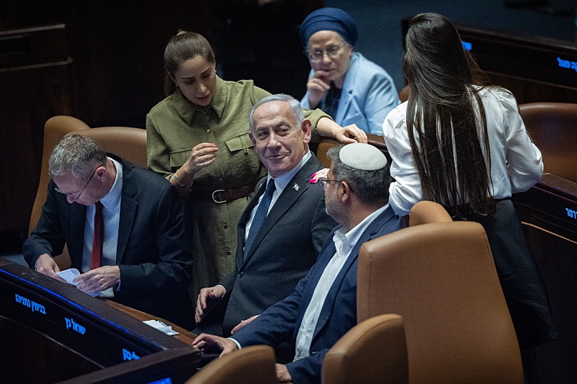 רה"מ נתניהו עם השרים איתמר בן גביר, יריב לוין מאי גולן