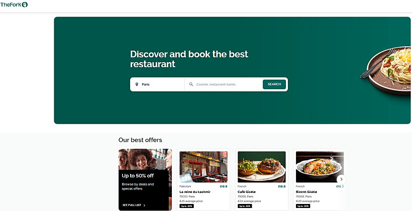 הנחות על מסעדות באתר The Fork