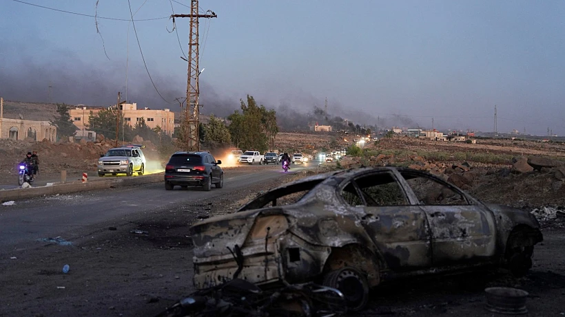 רכב שהותקף במחוז א-סווידא שבסוריה
