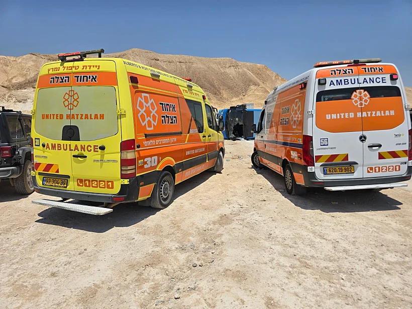 זירת התאונה באזור מעלה אדומים