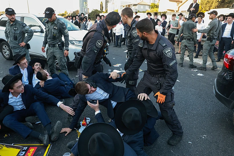 עימותים בהפגנת חרדים במחאה על מעצר עריקים