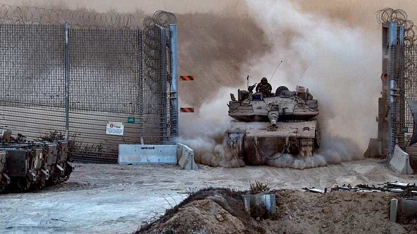 טנק בכניסה לעזה