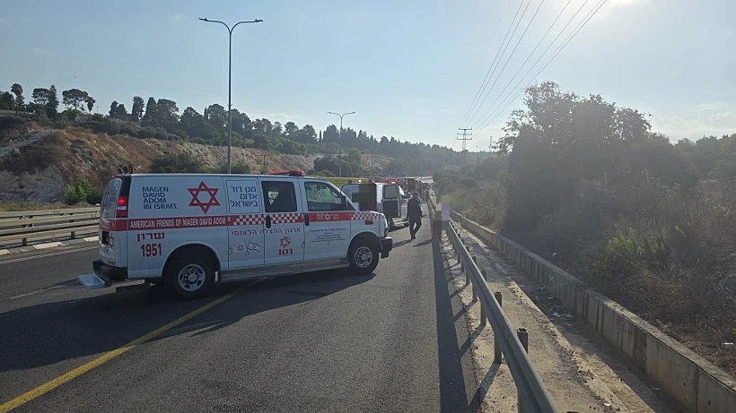 זירת התאונה בכביש 611 סמוך לחריש