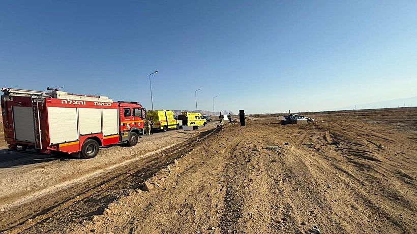 זירת תאונת הדרכים בכביש 90