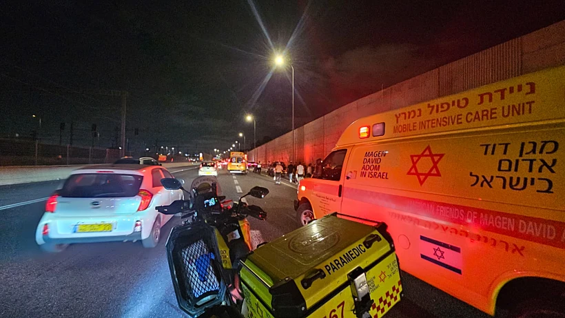 זירת התאונה במחלף שבעת הכוכבים