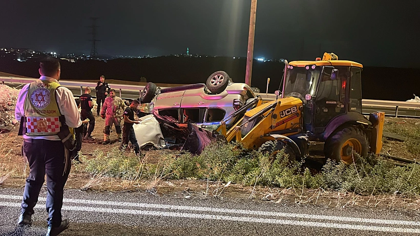 זירת התאונה בכביש 6